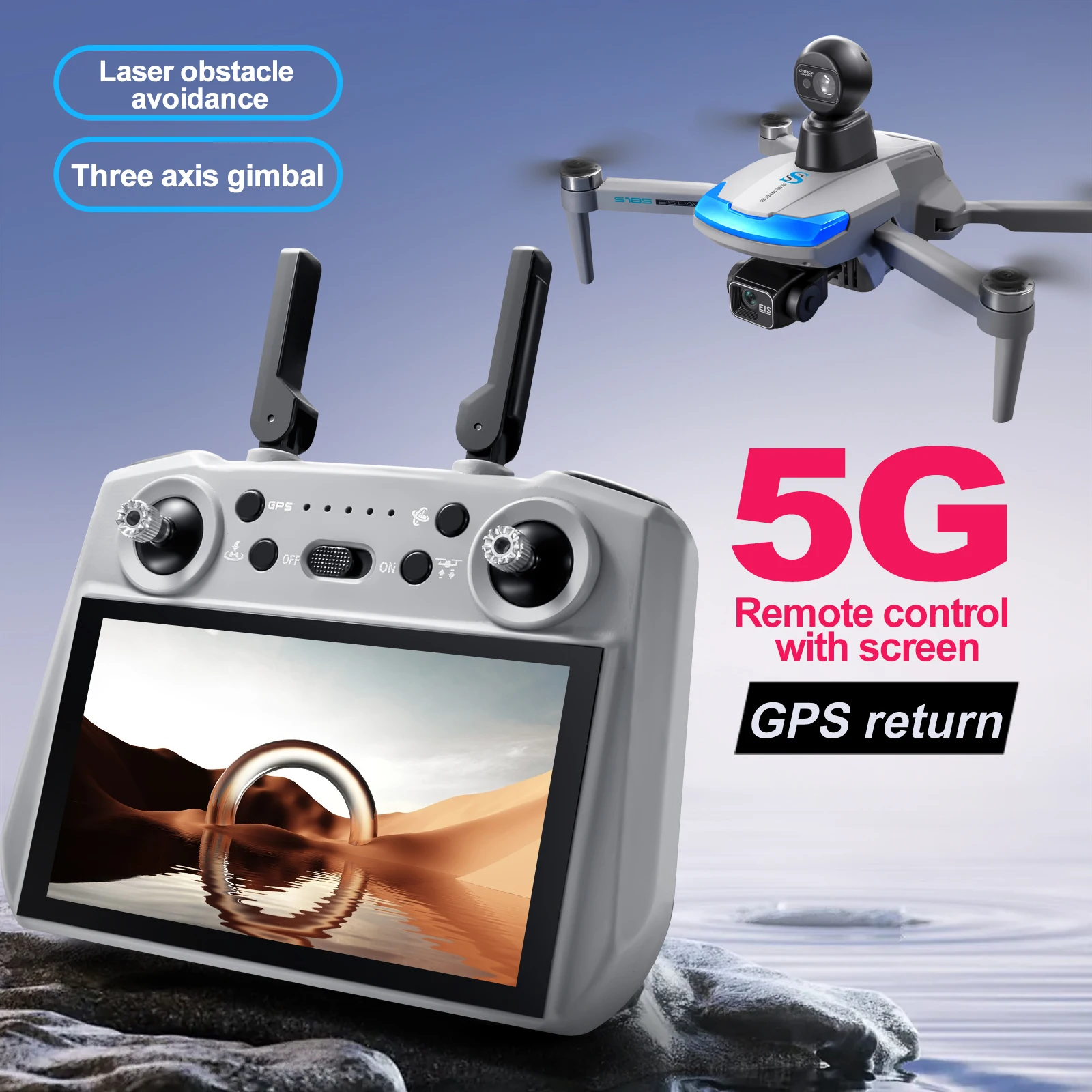 Drone professionnel S185 2.7K  - Drone Gimbal 3 Axis avis et prix